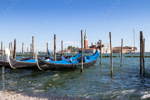 Gondolas in Grand Channel, Venice, Italy photo