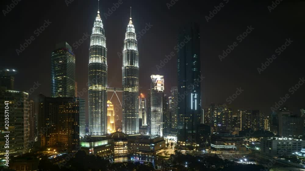 Time lapse of night scene at Kuala Lumpur city skyline Time lapse of night scene at Kuala Lumpur city skyline