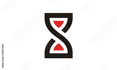 Sand Clock Hourglass Infinity symbol Initial Letter S logo design