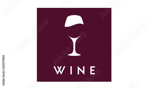 Wineglass Goblet Wine Drink silhouette logo design 