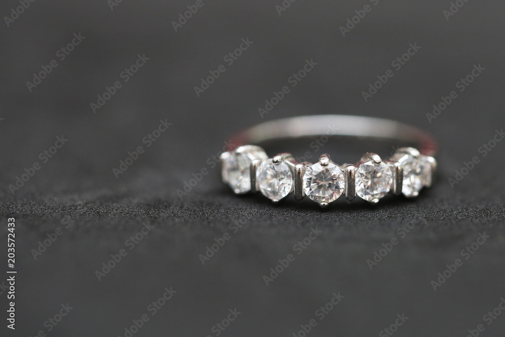 Diamond ring on black background Diamond ring on black background