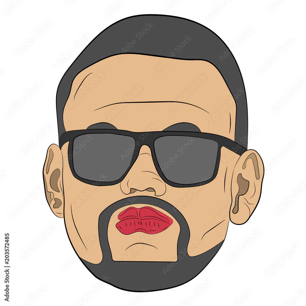 hipster head vector drawing illustration hipster head vector drawing illustration