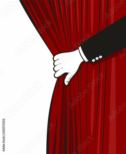 Hand opening curtain