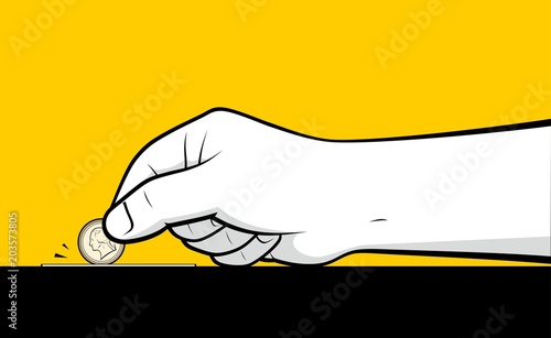 Person hand scratching scratchcard