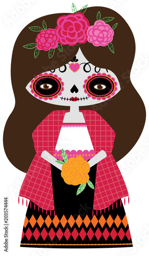 Red Catrina Doll