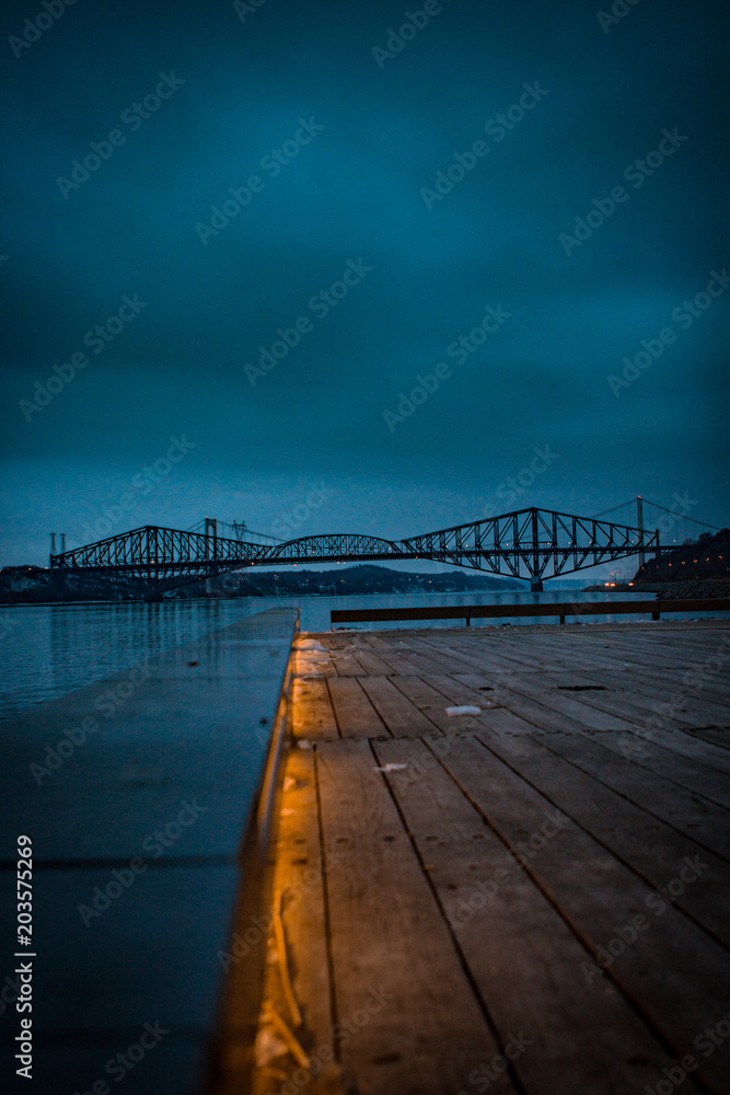 Quebec Bridge on blue hours