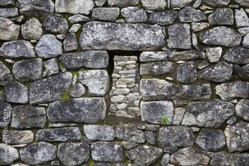 Stone wall at Machu Picchu, Peru