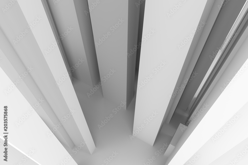Fototapeta premium Abstract modern pillar style soft white & gray background. Illustration, black, artwork & 3d.