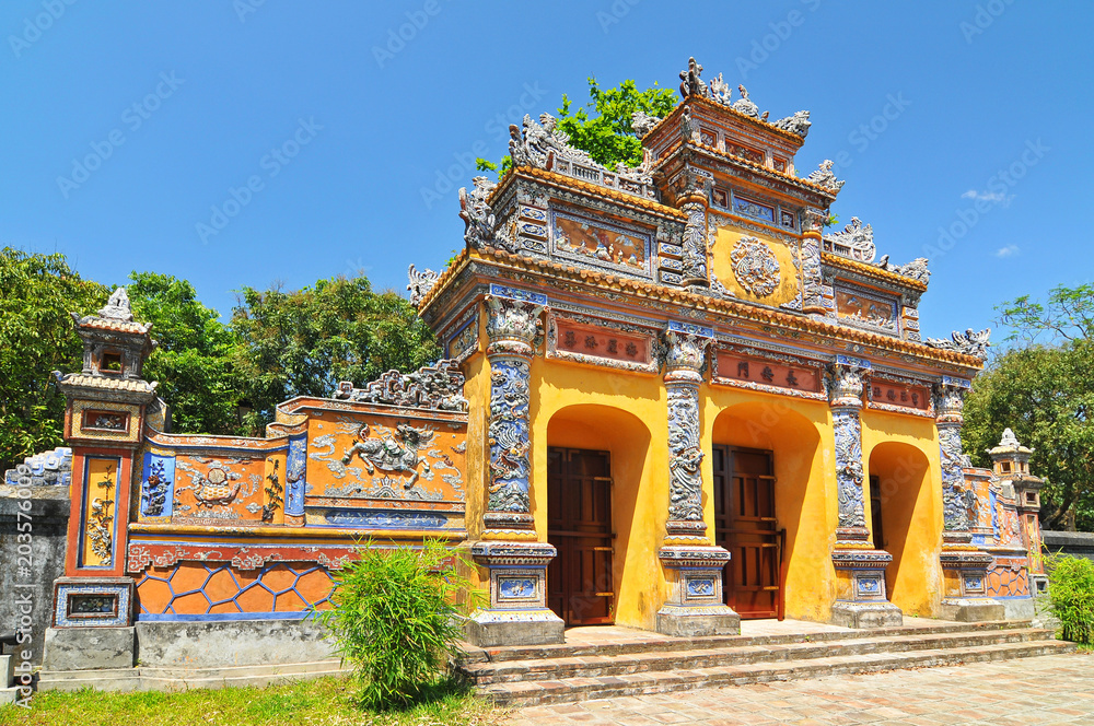 Ancient temple gates in Imperial City, (The Purple Forbidden City) Hue, Vietnam. Ancient temple gates in Imperial City, (The Purple Forbidden City) Hue, Vietnam.