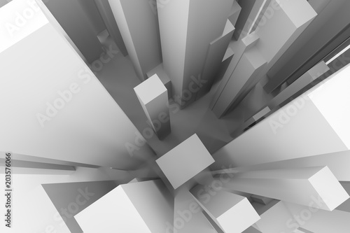 Abstract modern pillar style soft white & gray background. Generative, blur, black & perspectives.