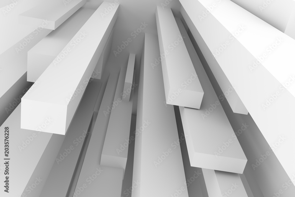Obraz premium Abstract modern pillar style soft white & gray background. Pattern, generative, blank & wallpaper.