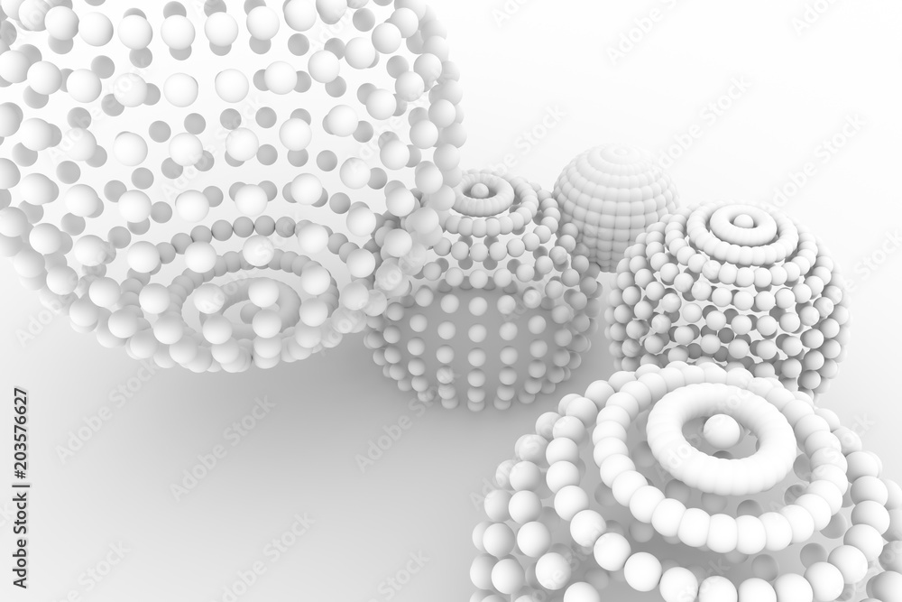 Spheres, modern style soft white & gray background. Abstract, artwork, space & digital. Spheres, modern style soft white & gray background. Abstract, artwork, space & digital.