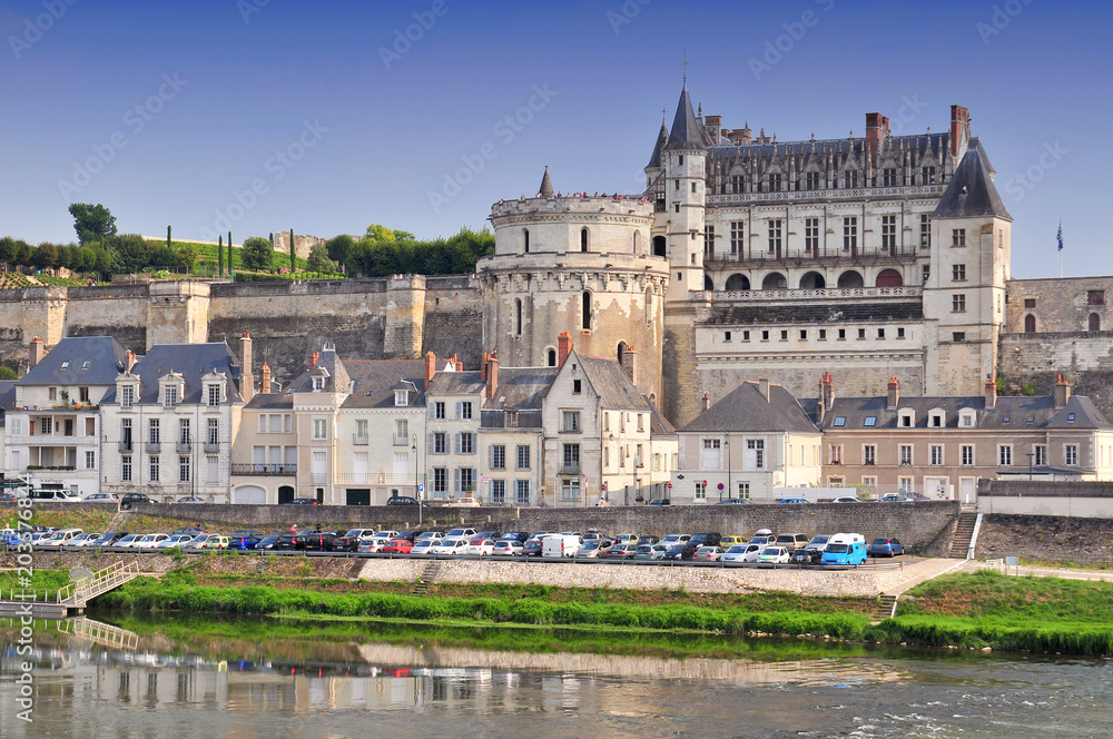 Chateau d`Amboise France. This royal castle is located in Amboise in the Loire Valley was built in the 15th century and is a tourist attraction.