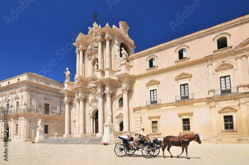 The Cathedral of Syracuse (Duomo di Siracusa). The famous church in Syracuse Sicily Italy. photo