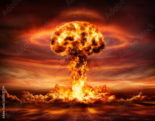 Canvas Print Nuclear Bomb Explosion -  Mushroom Cloud