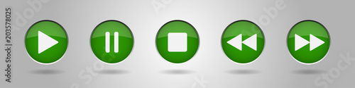 green music control buttons set