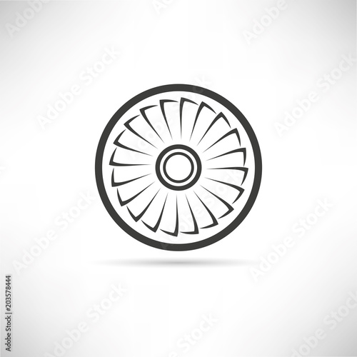 jet engine turbine, wind turbine icon