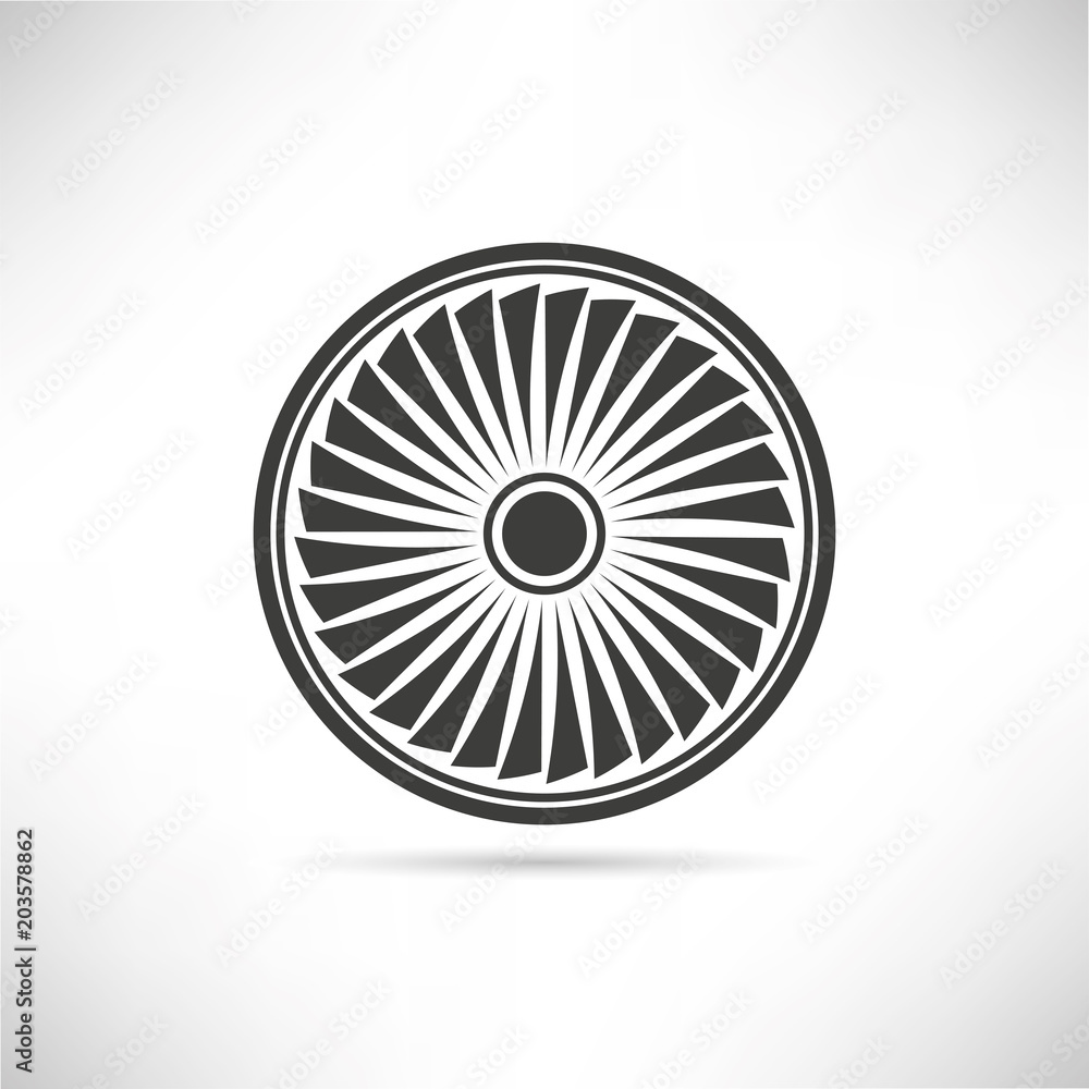 jet engine turbine, wind turbine icon