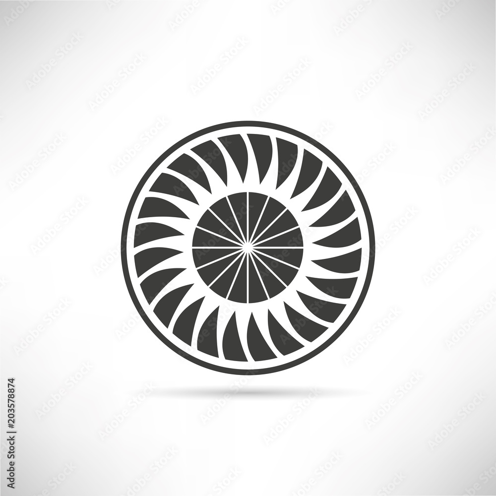 jet engine turbine, wind turbine icon jet engine turbine, wind turbine icon