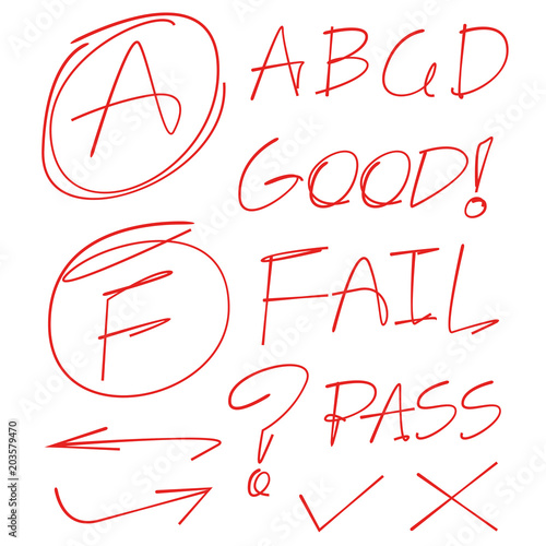 exam result and grade marks and number