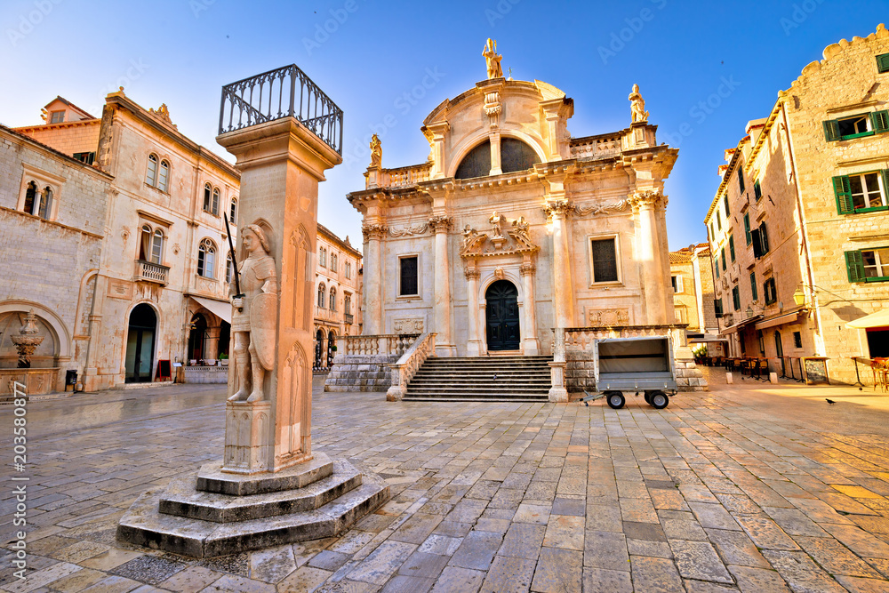 Dubrovnik square historic landmarks view