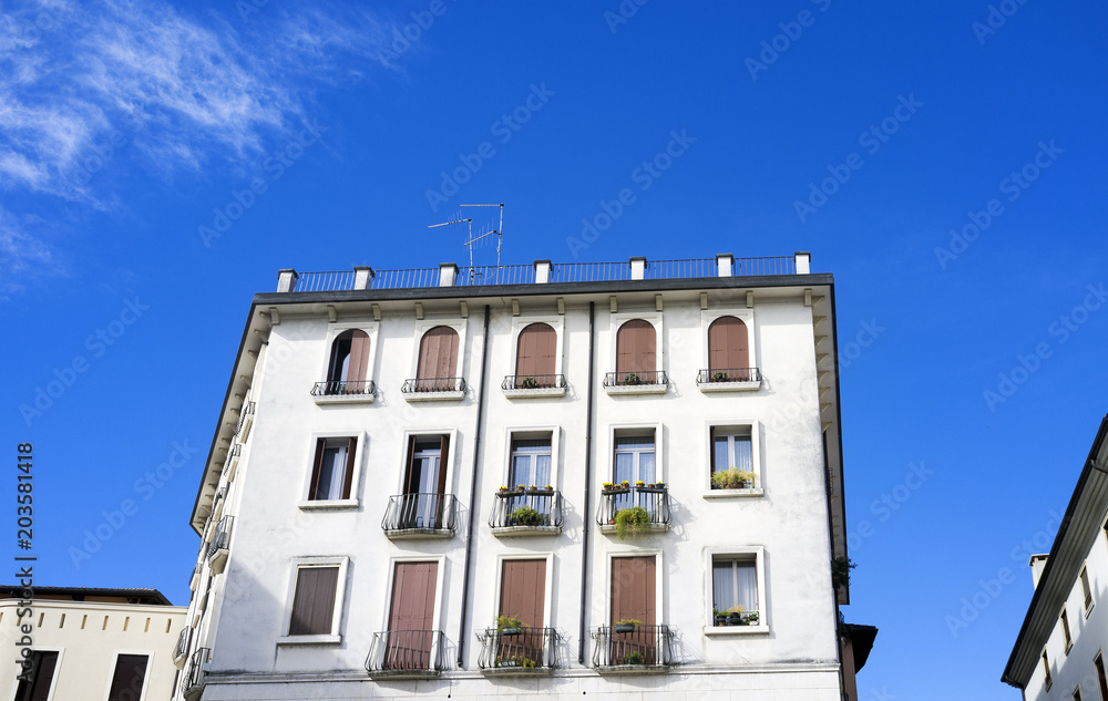 Vicenza, old palace facade. Color image