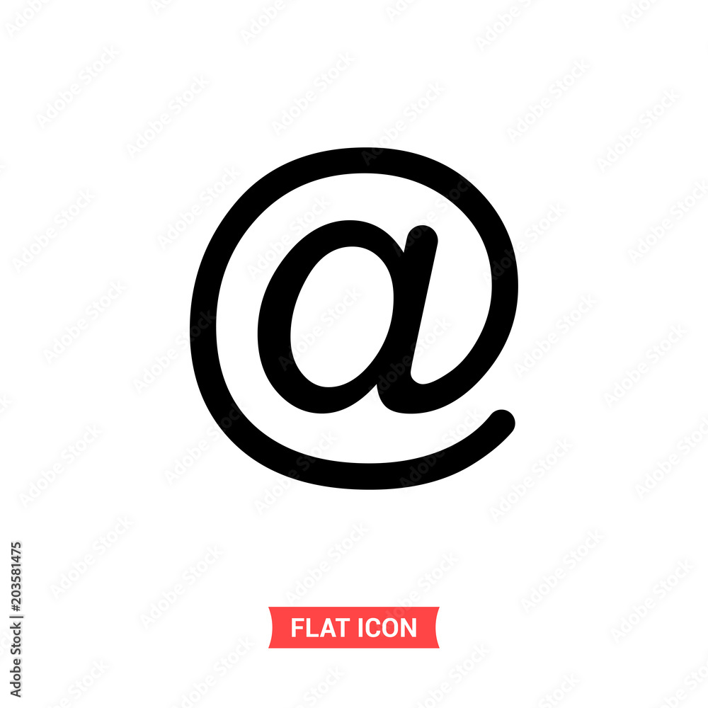 Mail vector icon, at symbol. Trendy, simple flat sign illustration for web Mail vector icon, at symbol. Trendy, simple flat sign illustration for web