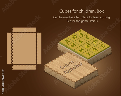 Cubes for children. Can be used as a template for laser cutting . Set for the game. Part 3
