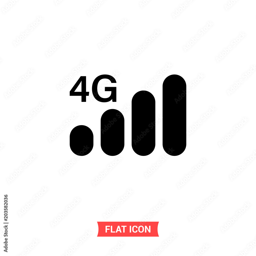 4G vector icon, phone connection symbol. Trendy, simple flat sign illustration for web 4G vector icon, phone connection symbol. Trendy, simple flat sign illustration for web