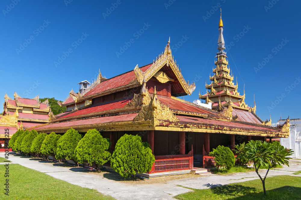 The Mandalay Palace, located in Mandalay, Myanmar, is the last royal palace of the last Burmese monarchy.