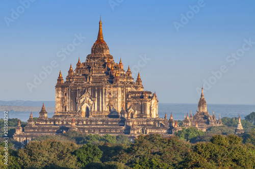 The Thatbyinnyu one of the most beautiful temple of Bagan after sunrise, Plain of Bagan, Myanmar.