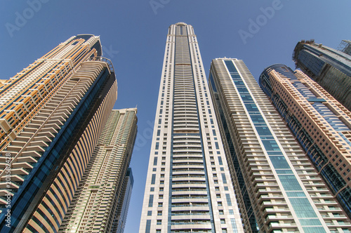 Luxurious Residence Buildings in Dubai Marina  UAE.