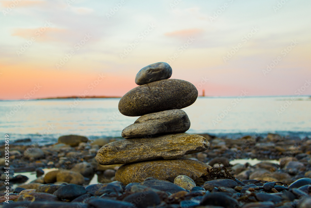Stacked Rocks Representing Zen