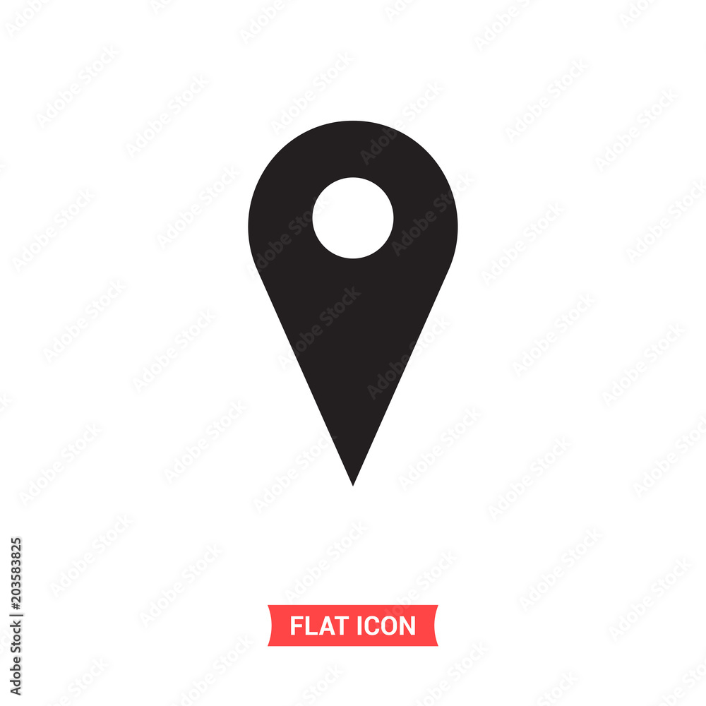 Pin vector icon, location symbol. Trendy, simple flat sign illustration for web Pin vector icon, location symbol. Trendy, simple flat sign illustration for web