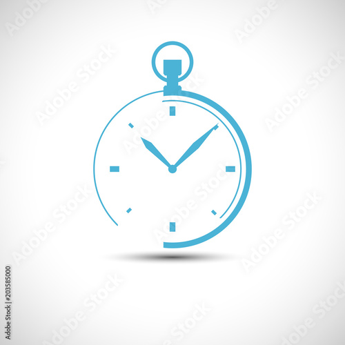 Stopwatch icon simple line pocket watch logo vector illustration