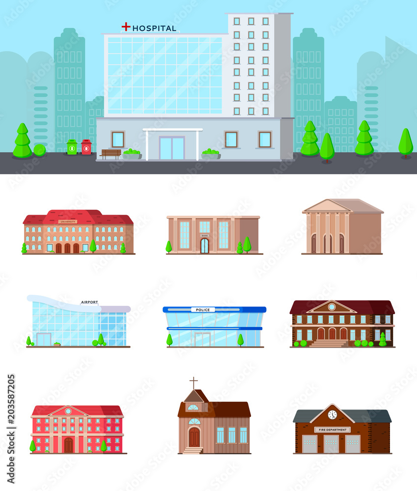 Urban Buildings Icon Set