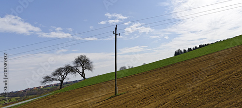 power supply line across a field photo