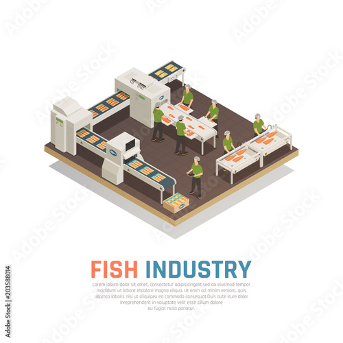Fish Factory Isometric Background