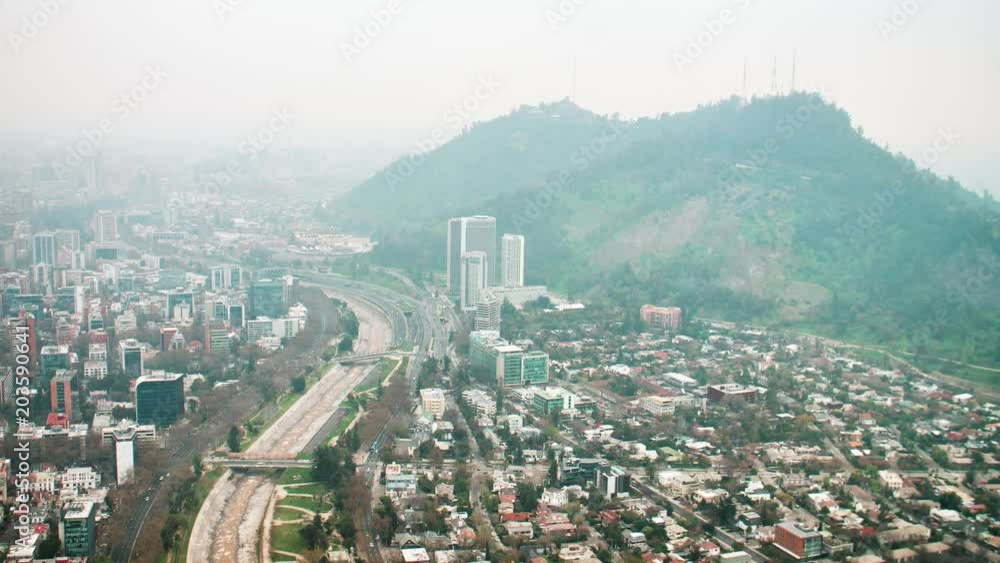 Overview City Santiago Chile Mapocho River Cerro San Cristobal Overview City Santiago Chile Mapocho River Cerro San Cristobal