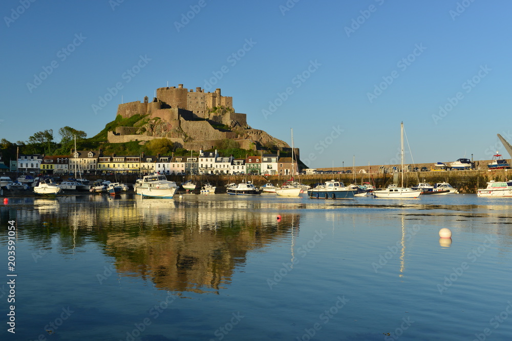 Gorey Castle, Jersey, U.K.
Medieval landmark and harbour with a rising Spring tide.