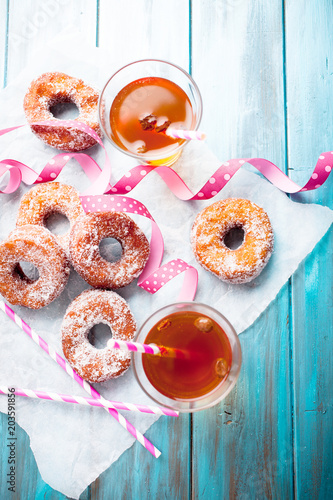 Sugar donuts and sima photo