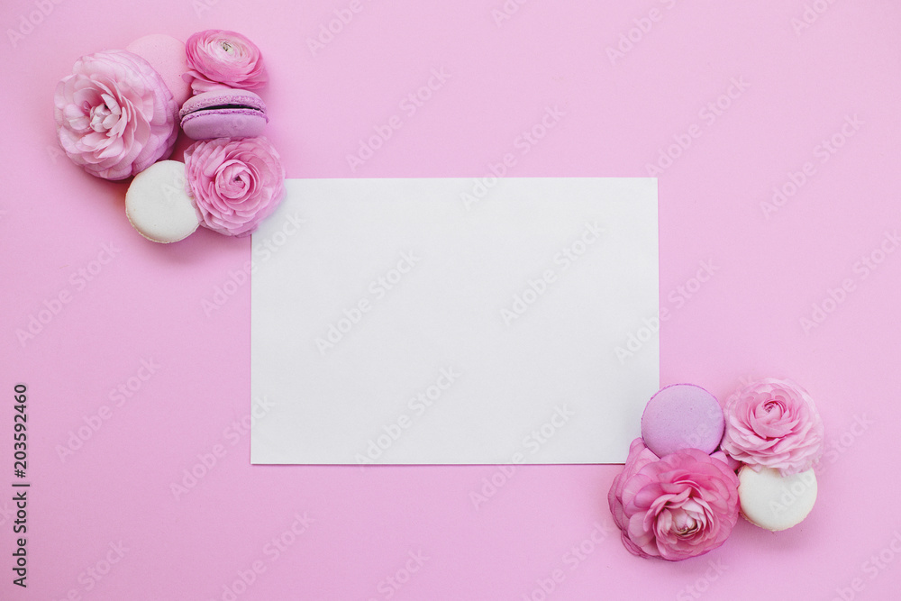 Mockup With Card And Flowers.
Mockup With Card And Flowers.