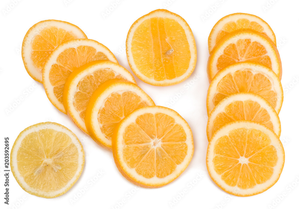 sliced lemon isolated on white background top view sliced lemon isolated on white background top view