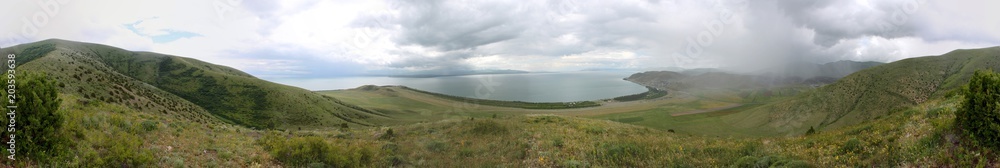 The bold mountains around Lake Sevan, Armenia