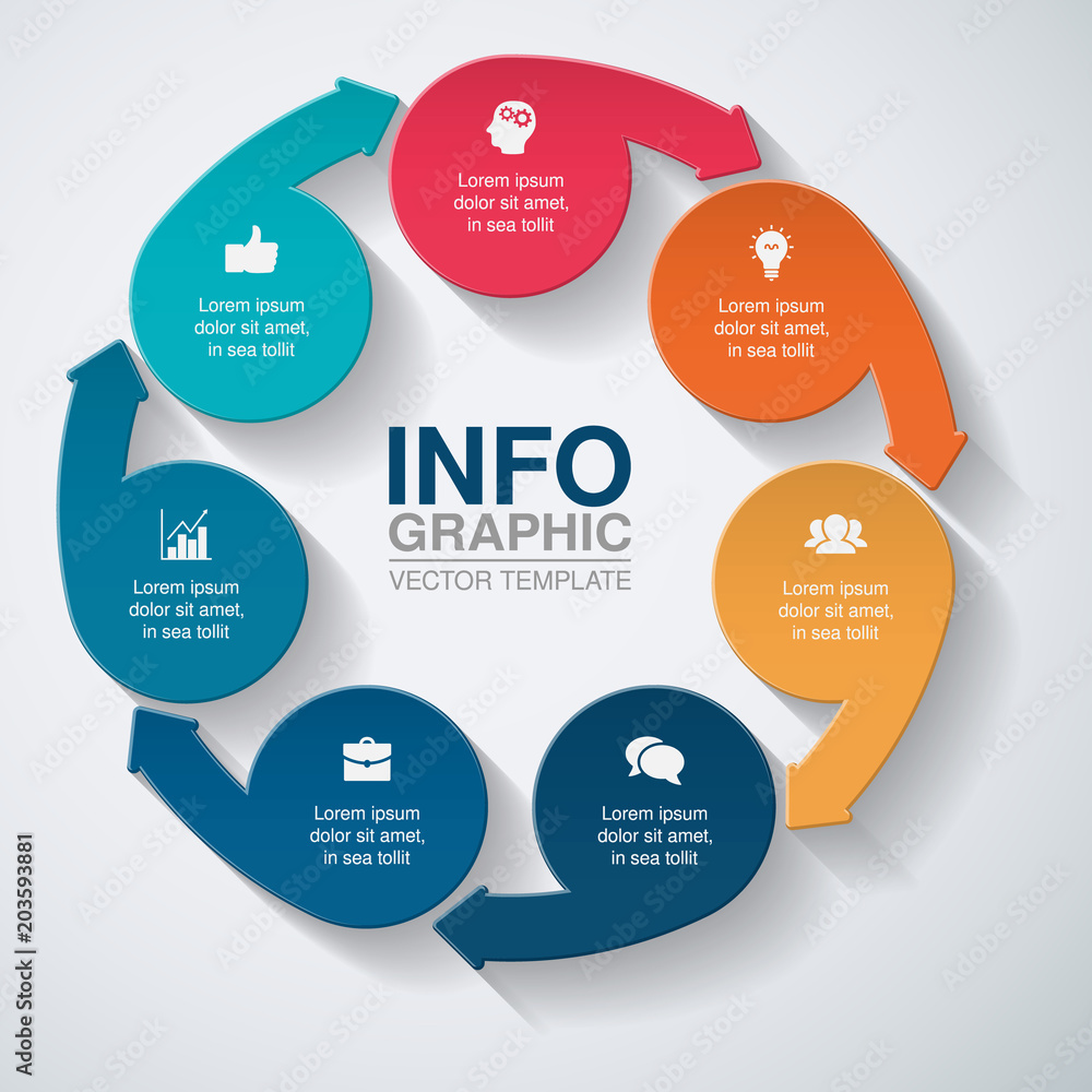 Fototapeta premium Vector infographic template for diagram, graph, presentation, chart, business concept with 7 options.