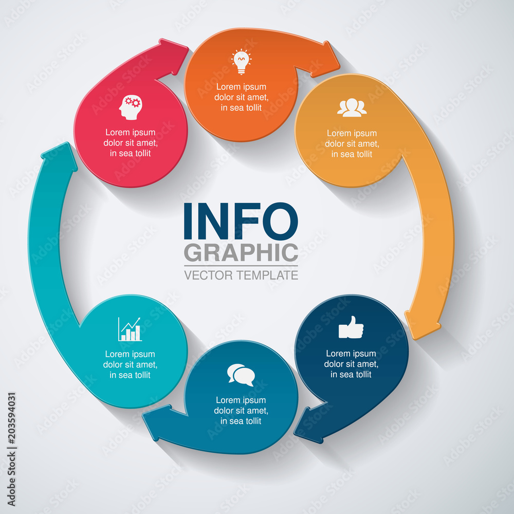 Vector infographic template for diagram, graph, presentation, chart, business concept with 6 options. Vector infographic template for diagram, graph, presentation, chart, business concept with 6 options.