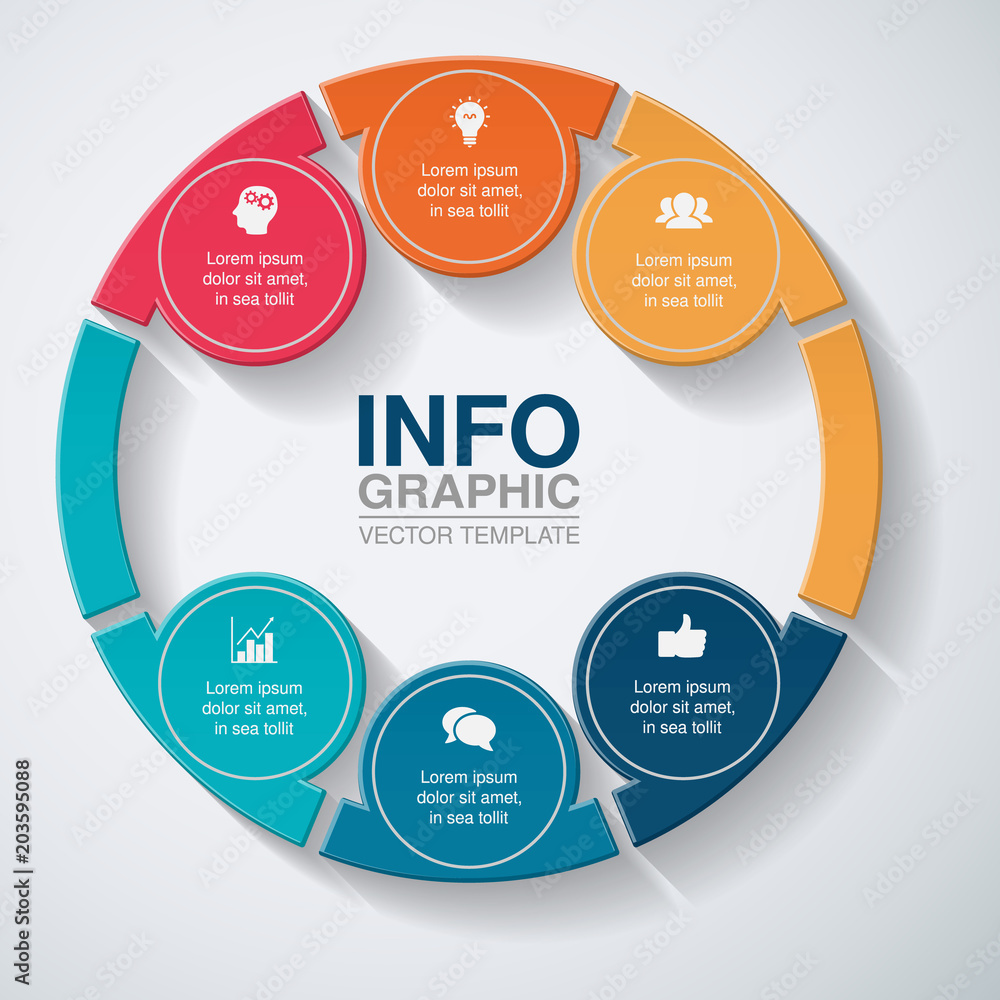 Vector infographic template for diagram, graph, presentation, chart, business concept with 6 options. Vector infographic template for diagram, graph, presentation, chart, business concept with 6 options.