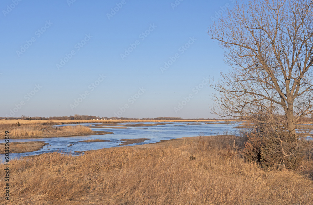 Meandering Western River in the Early Spring Meandering Western River in the Early Spring