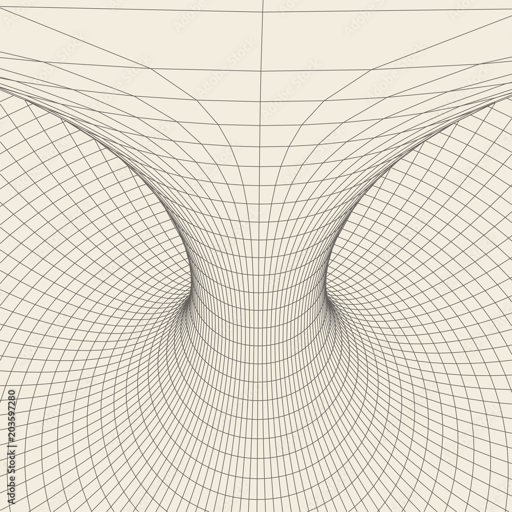 Wireframe torus with connected lines and dots . Mesh polygonal element. Vector Illustration EPS10.