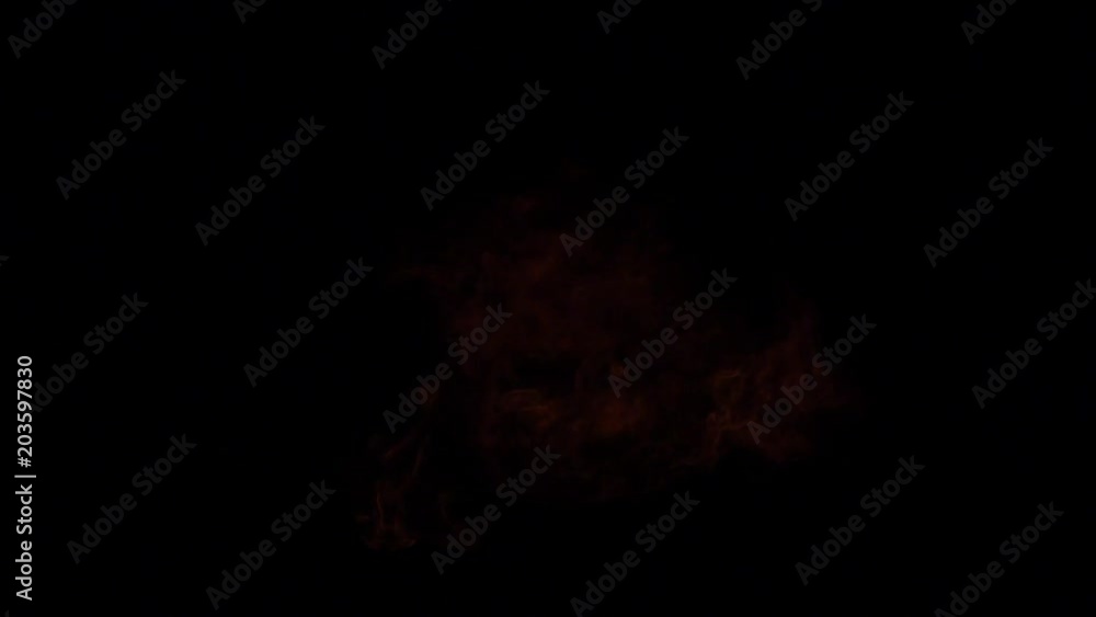 Slow motion of fire blast explosion isolated on black background